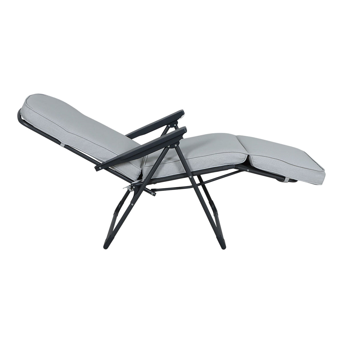 GoodHome Casima Grey Metal Recliner Outdoor Garden Lounge Chair - Image 2