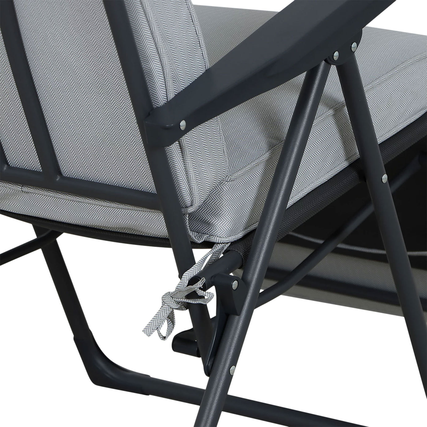 Casima Grey Metal Recliner Outdoor Garden Lounge Chair Sun Lounger Folding - Image 6