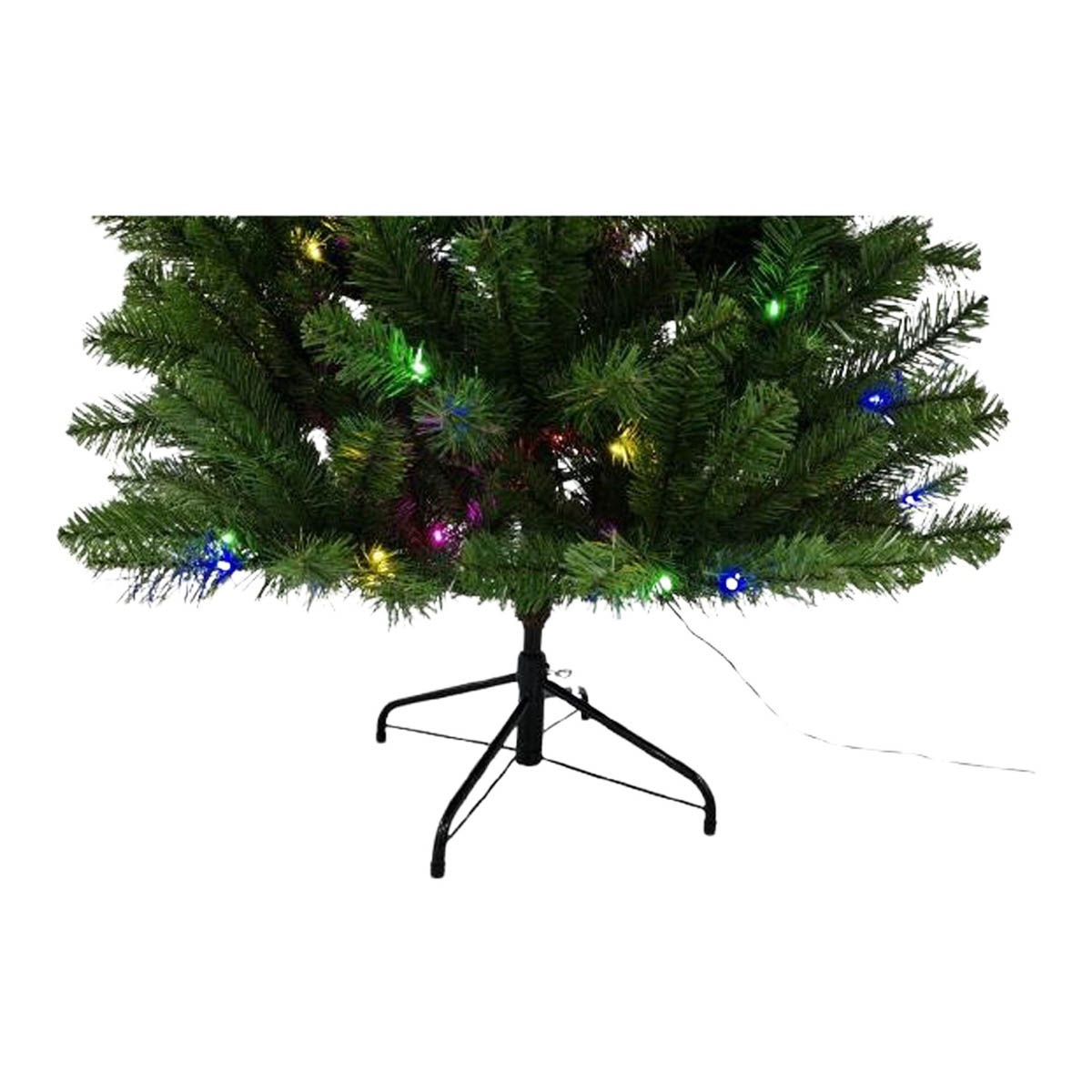 Christmas Tree 6ft Pre-Lit Green Artificial LED 200 Multicolour Hinged Indoor - Image 5