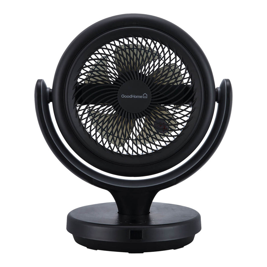 Table Desk Fan Black Remote Controlled Oscillates Tilts 12h Timer Compact 8in - Image 3
