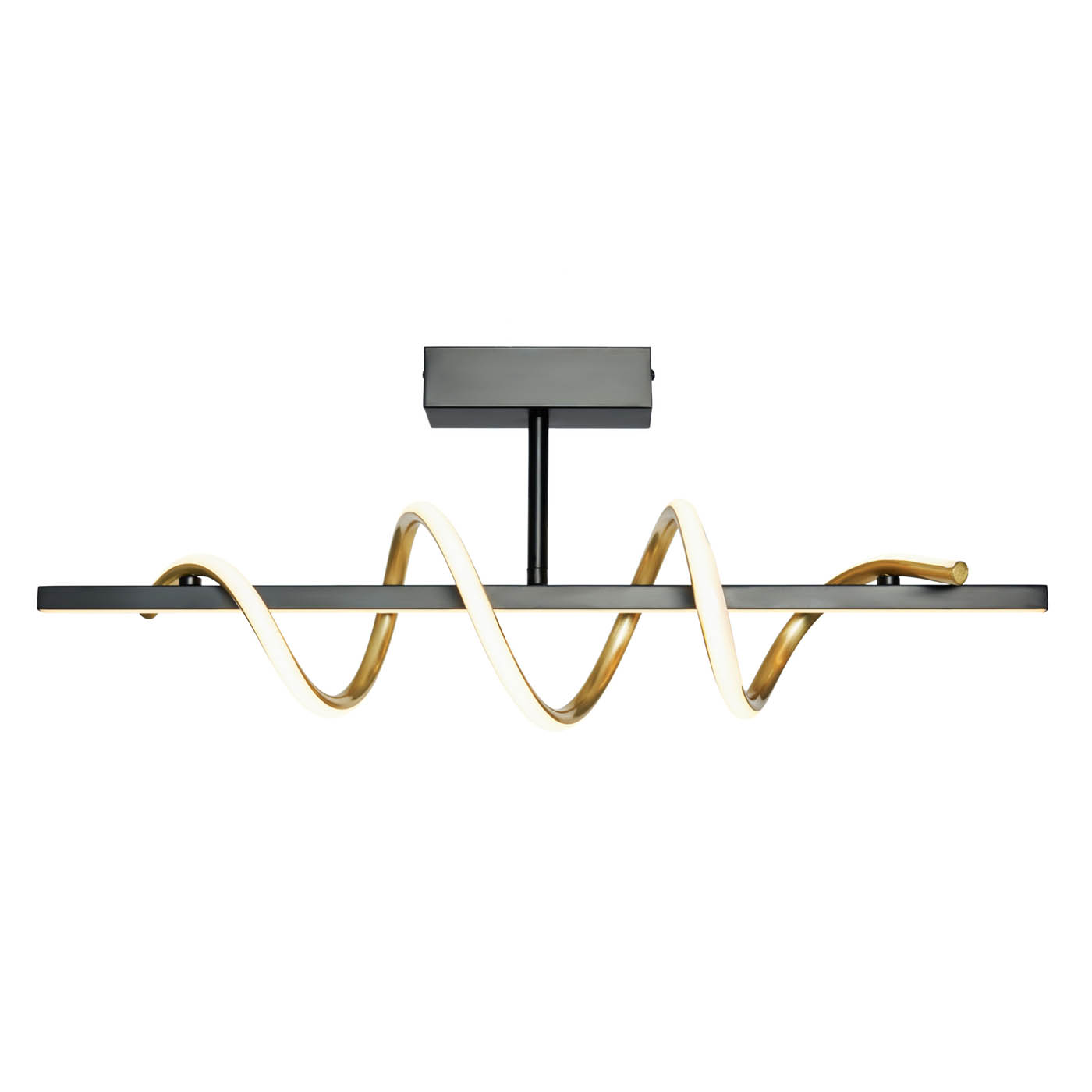 Inlight Hadston LED Ceiling light Spiral Matt Aluminium & plastic Black - Image 3
