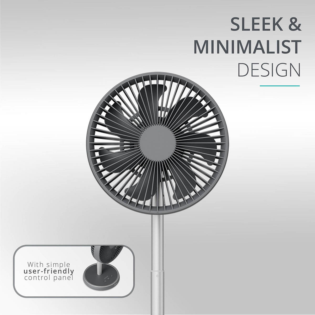 Cordless Table Fan 8" Quiet 4 Speed Oscillating Tilting Adjustable Height - Image 8