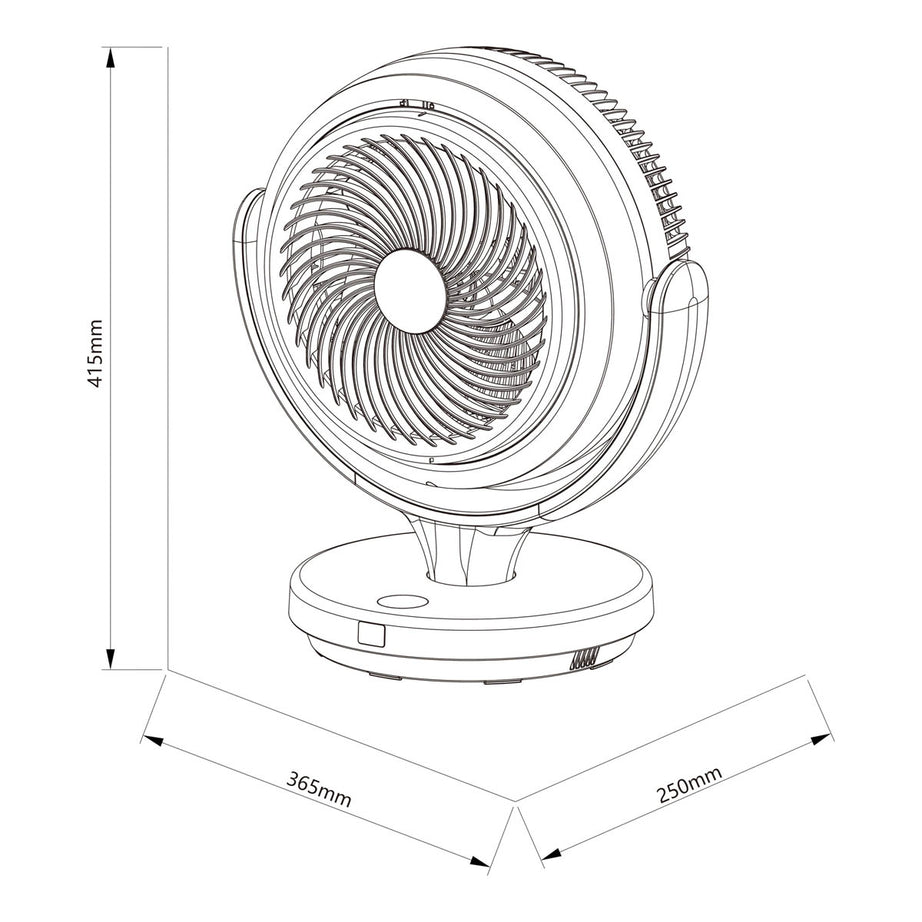 Desk Table Fan GHODF20-BKDC Grey Remote Control Oscillation Timer 8inch 41.5cm - Image 3