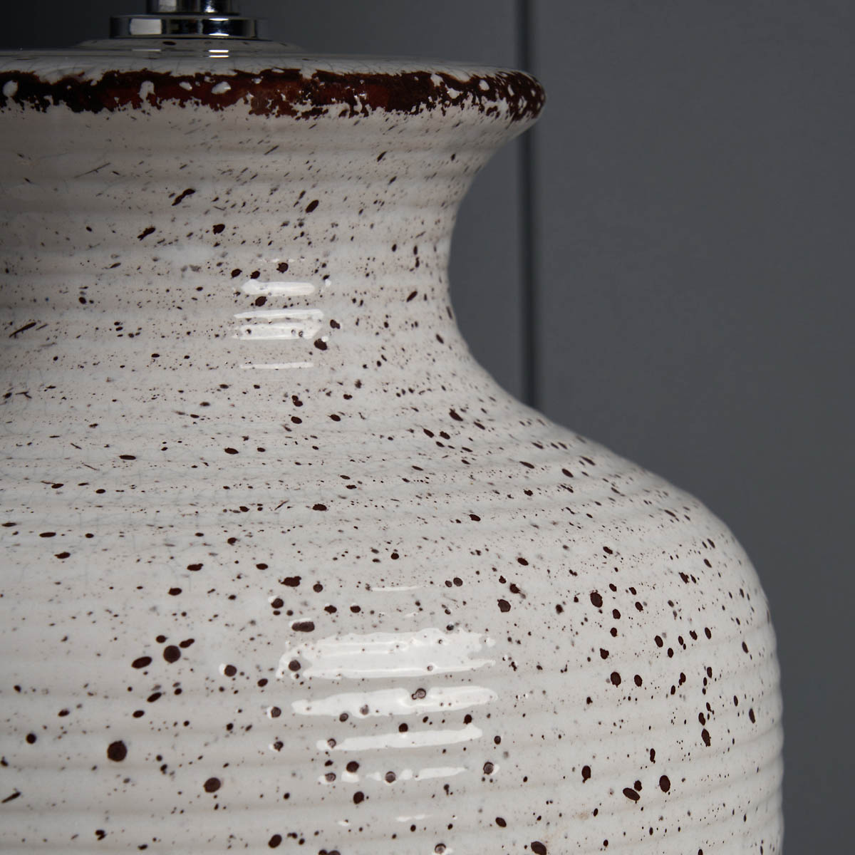 Inlight Table Lamp Capan Crackled Round Natural Distressed Effect Drum Shade - Image 8