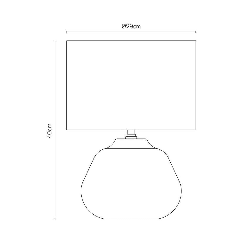 Table Lamp Round Ceramic Sandy Matt Natural Fabric Contemporary (H)40 (Dia)29cm - Image 2