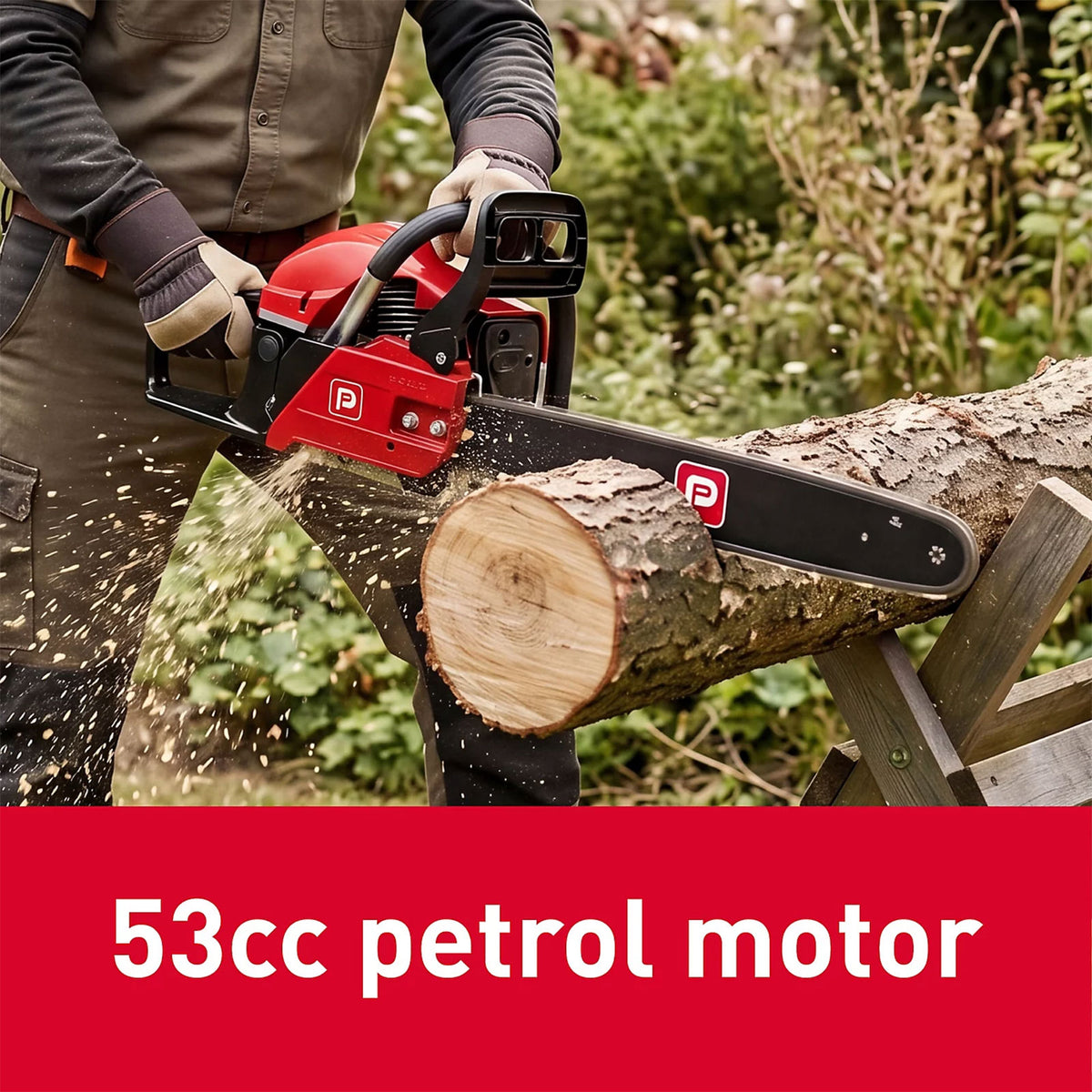 Performance Power Petrol Chainsaw CS5300-2 53cc 508mm Guide Bar Wood Cutter - Image 8