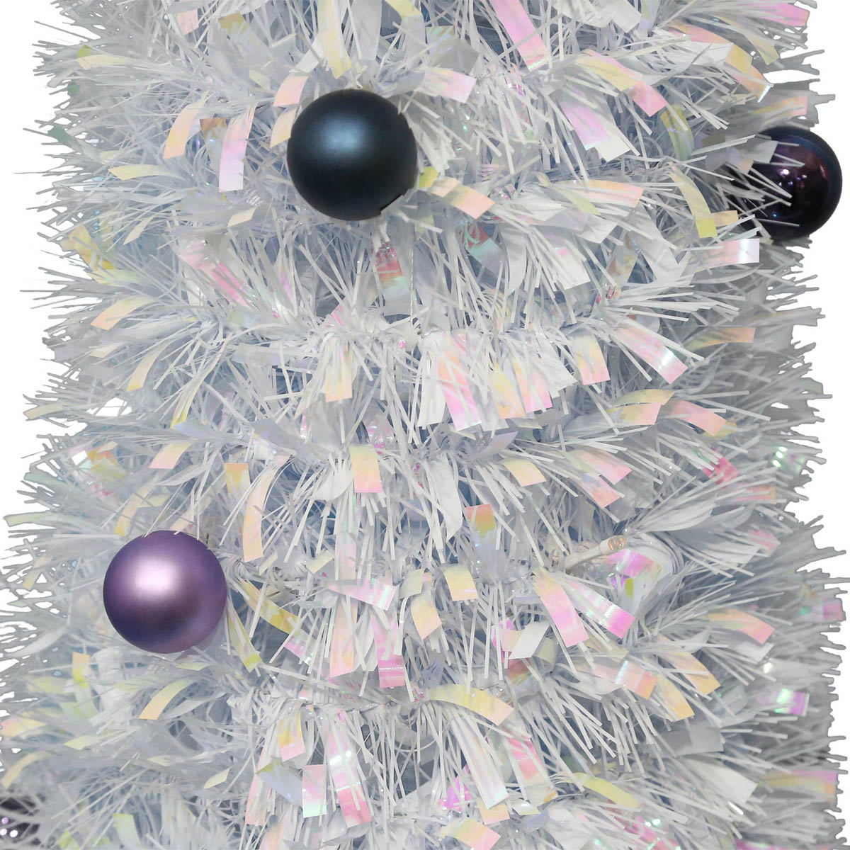 Christmas Tree 6ft White Slim Artificial LED Pre Lit 40 Warm White - Image 8