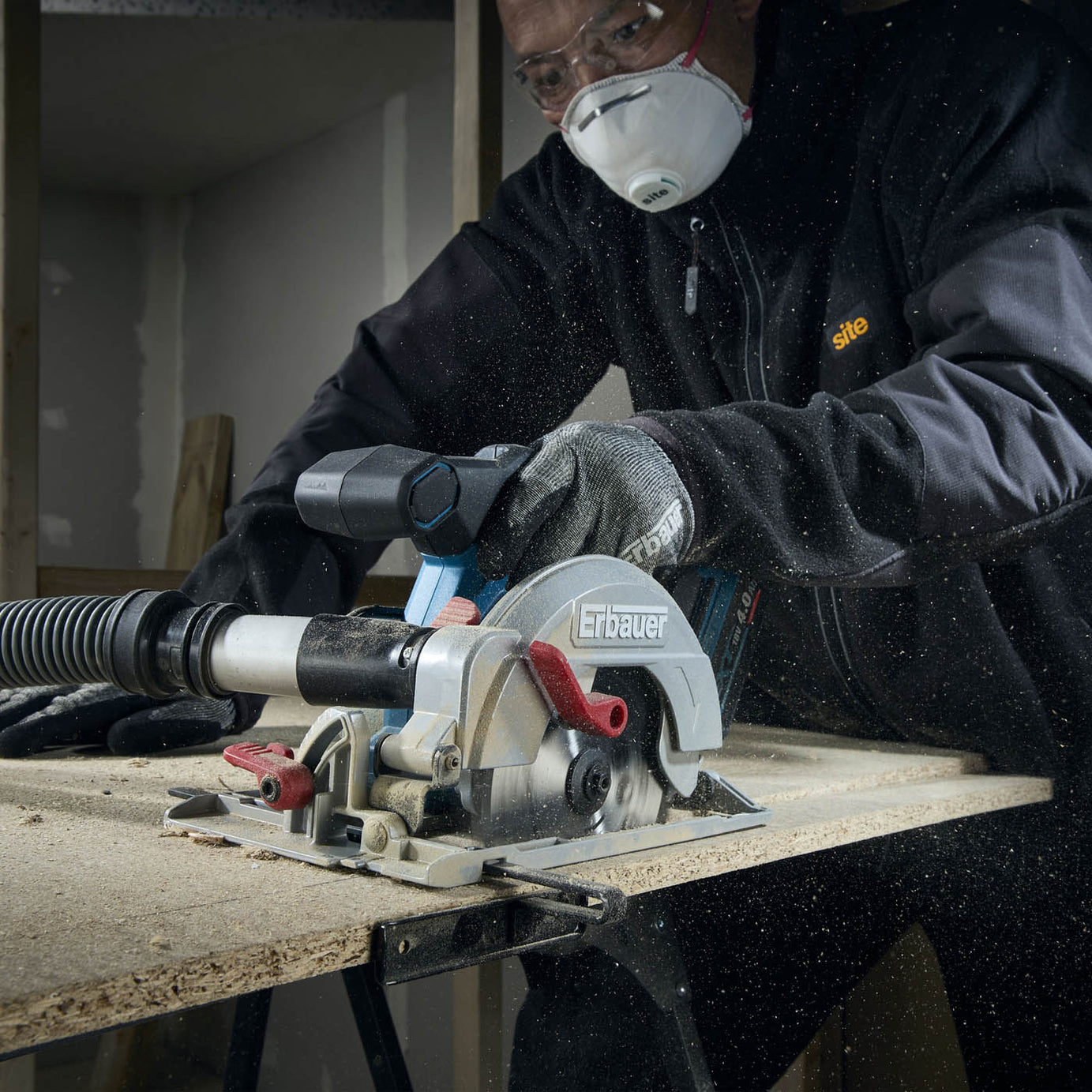 Erbauer Circular Saw ERI1085CSW Cordless LED 18V Li-Ion EXT 165mm 1 x 4Ah - Image 3