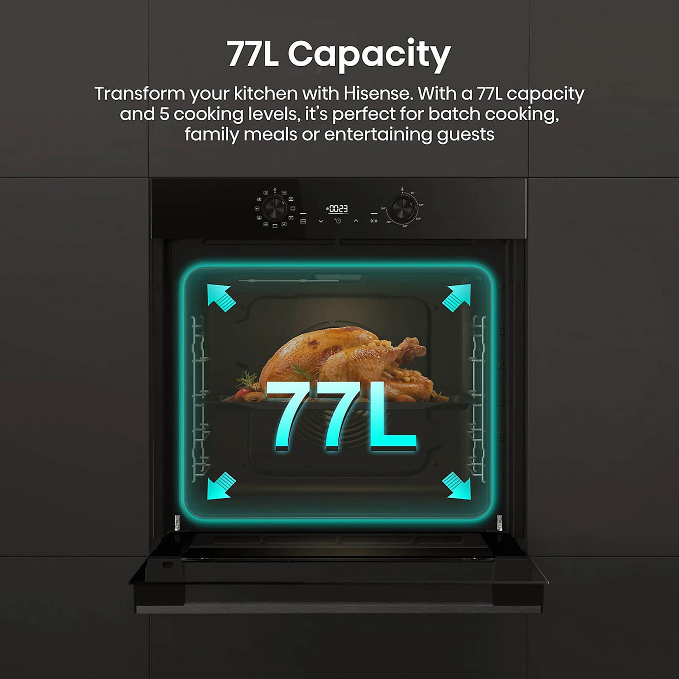 Hisense Built-In Single Electric Oven 77L Fan Catalytic Black BI624CBPGUK - Image 5
