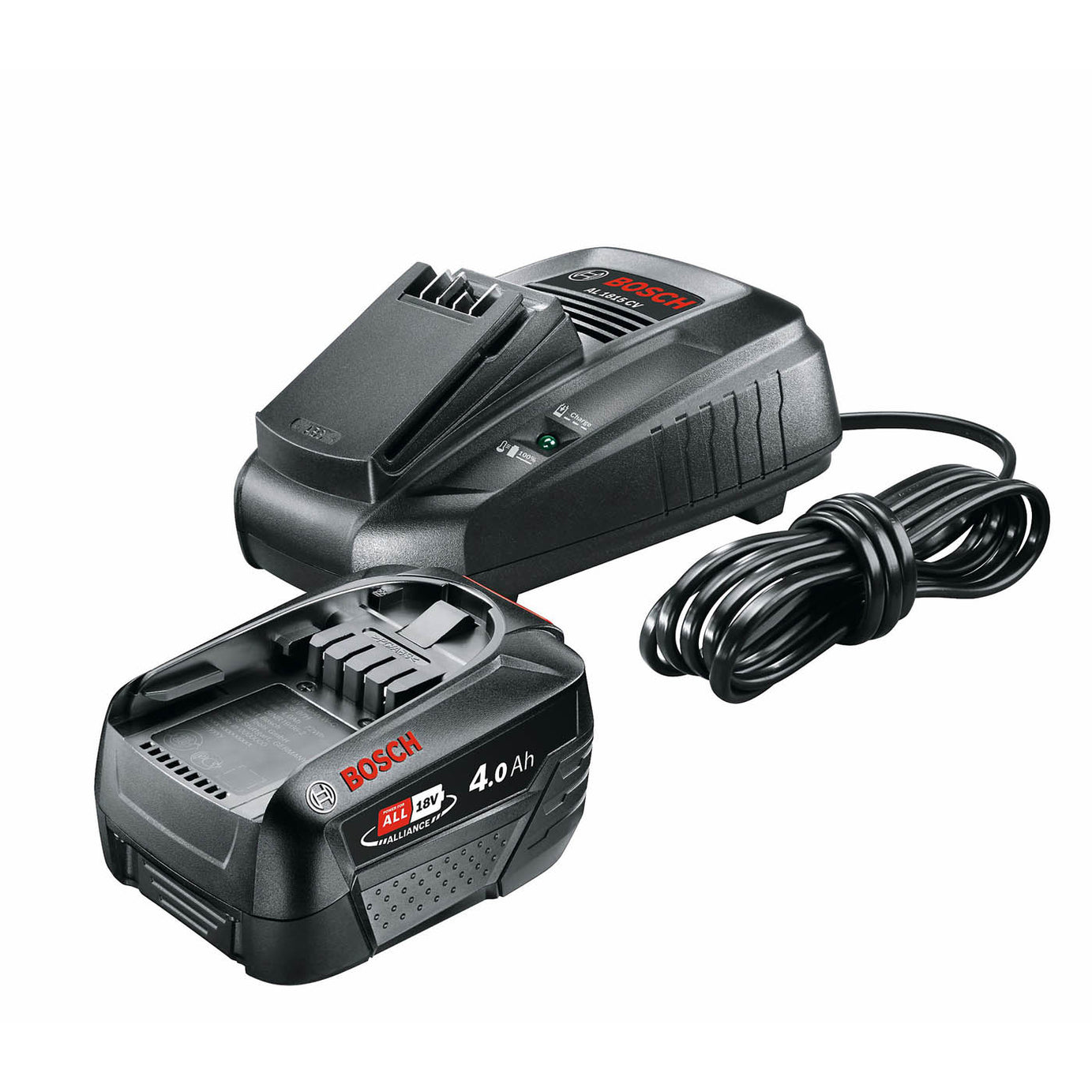 Bosch Battery And Charger Starter Set PBA 18V 1 x 4Ah Li-ion For Garden Tools - Image 1
