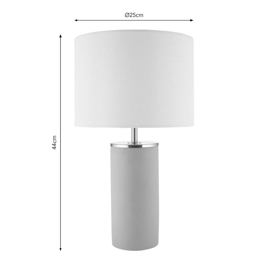 Harbour Studio Table Lamp Concrete Cylinder Satin Beige White Modern (H)437mm - Image 3