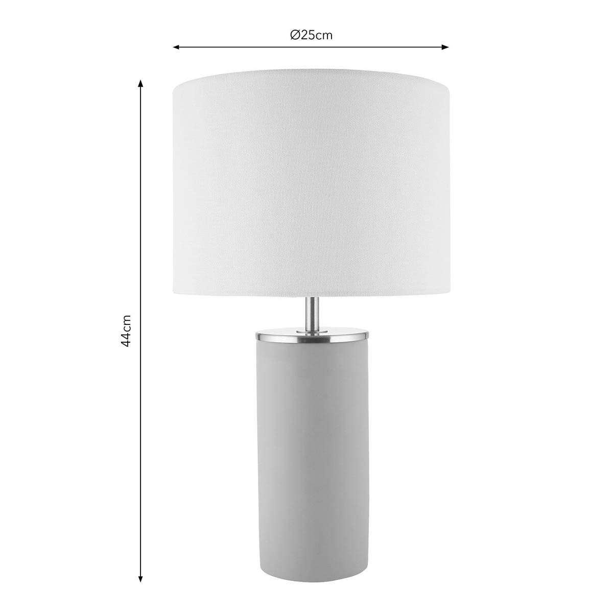 Harbour Studio Table Lamp Concrete Cylinder Satin Beige White Modern (H)437mm - Image 3
