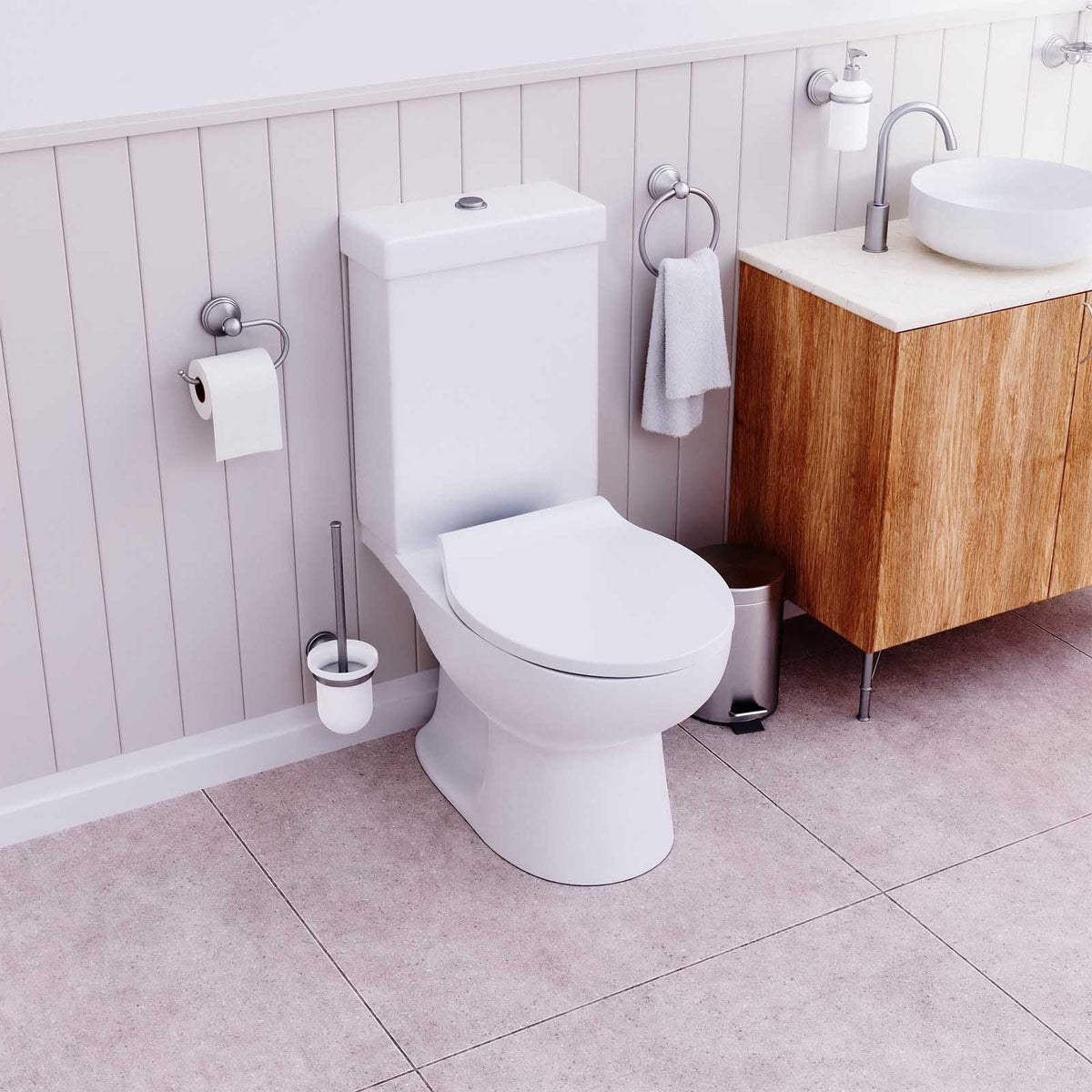 Croydex Flexi Fix Orta White Standard Slim Soft close Toilet seat - Image 1