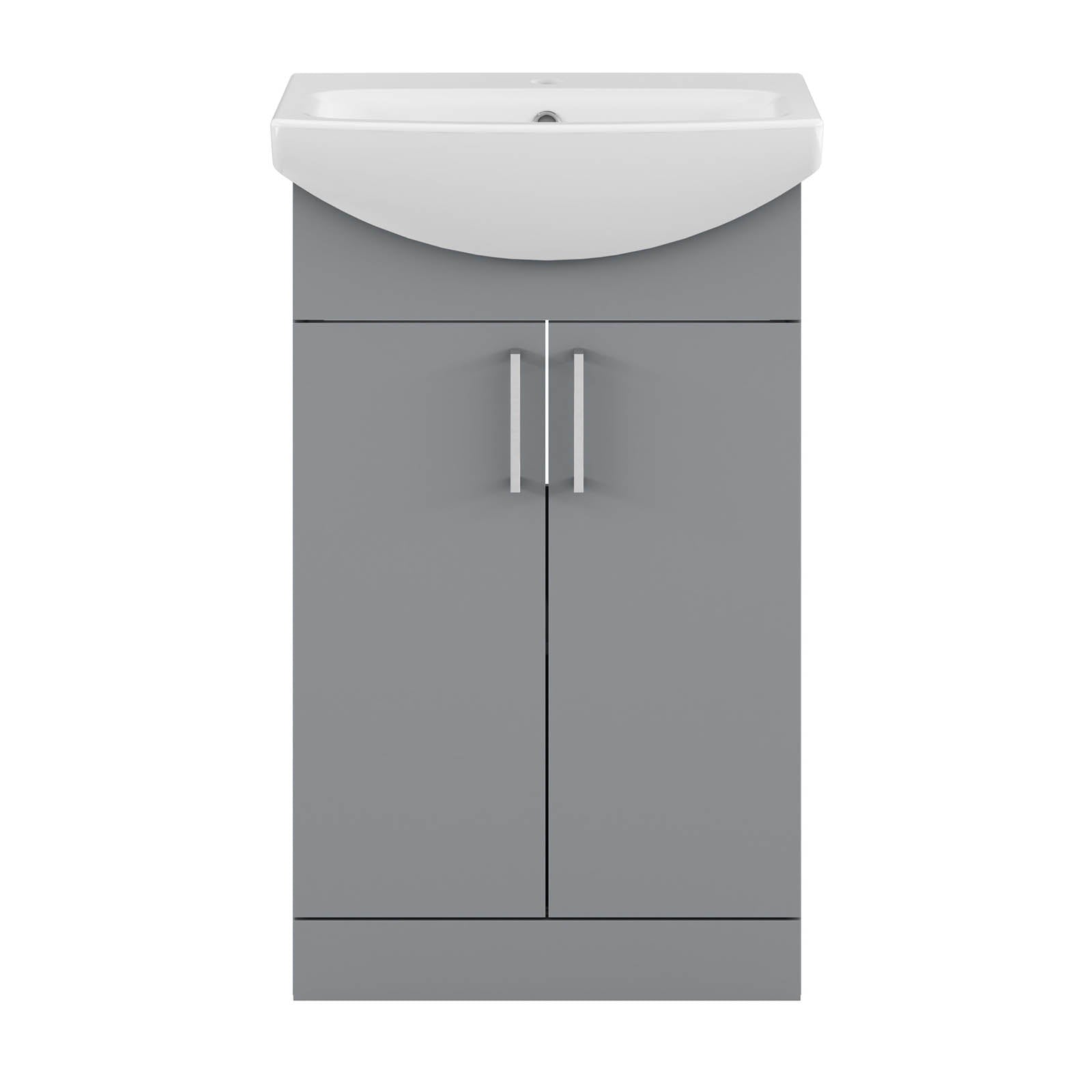 Veleka Gloss Grey Freestanding Vanity unit & basin set (W)550mm (H)874mm - Image 3