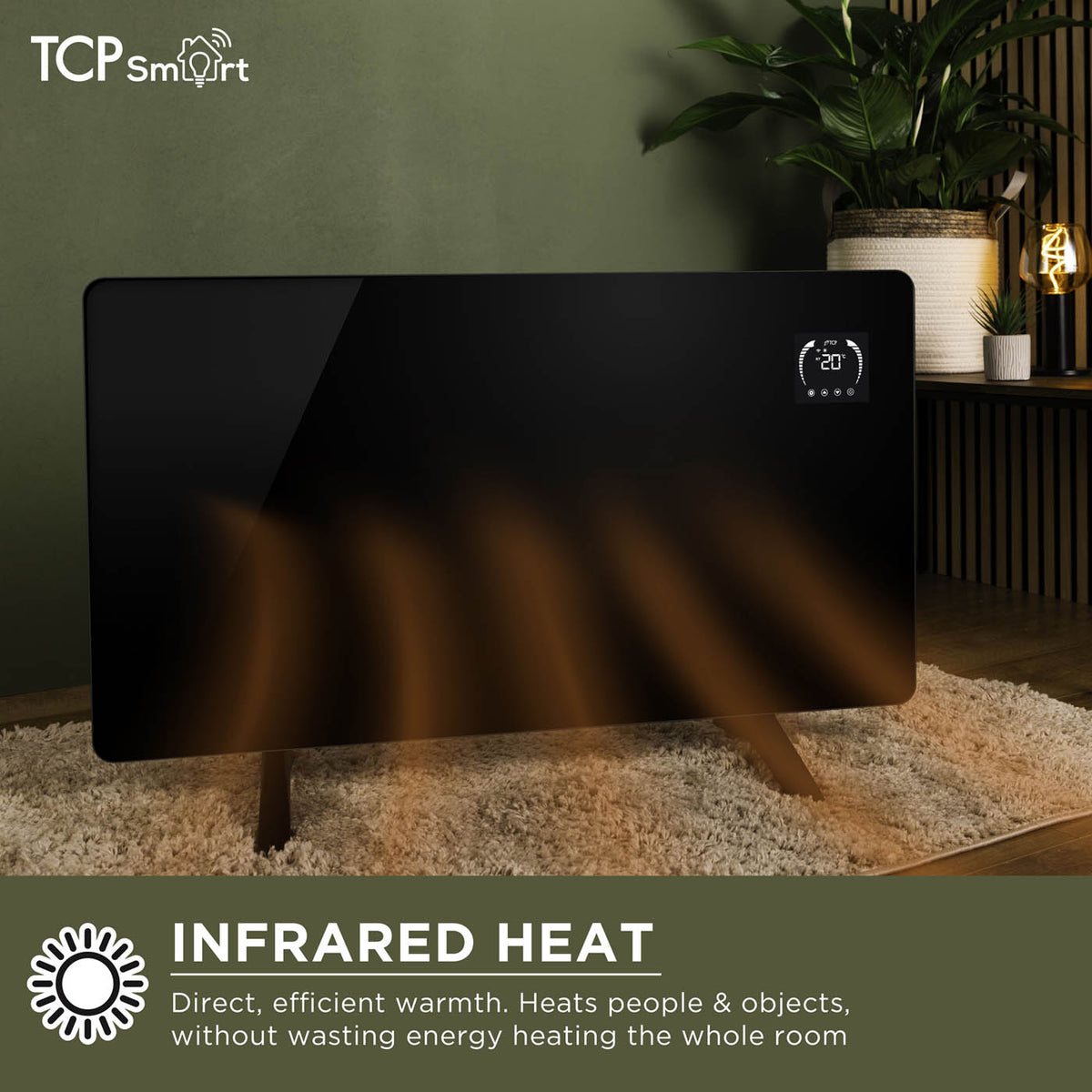 TCP Smart Panel Heater Electric Black Infrared Wi-Fi Voice App Control 600W - Image 7