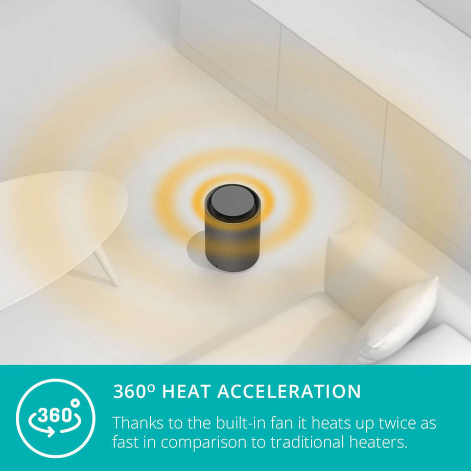 Duux Smart Fan Heater Grey Freestanding Compact Modern LED Powerful PTC 1800W - Image 8