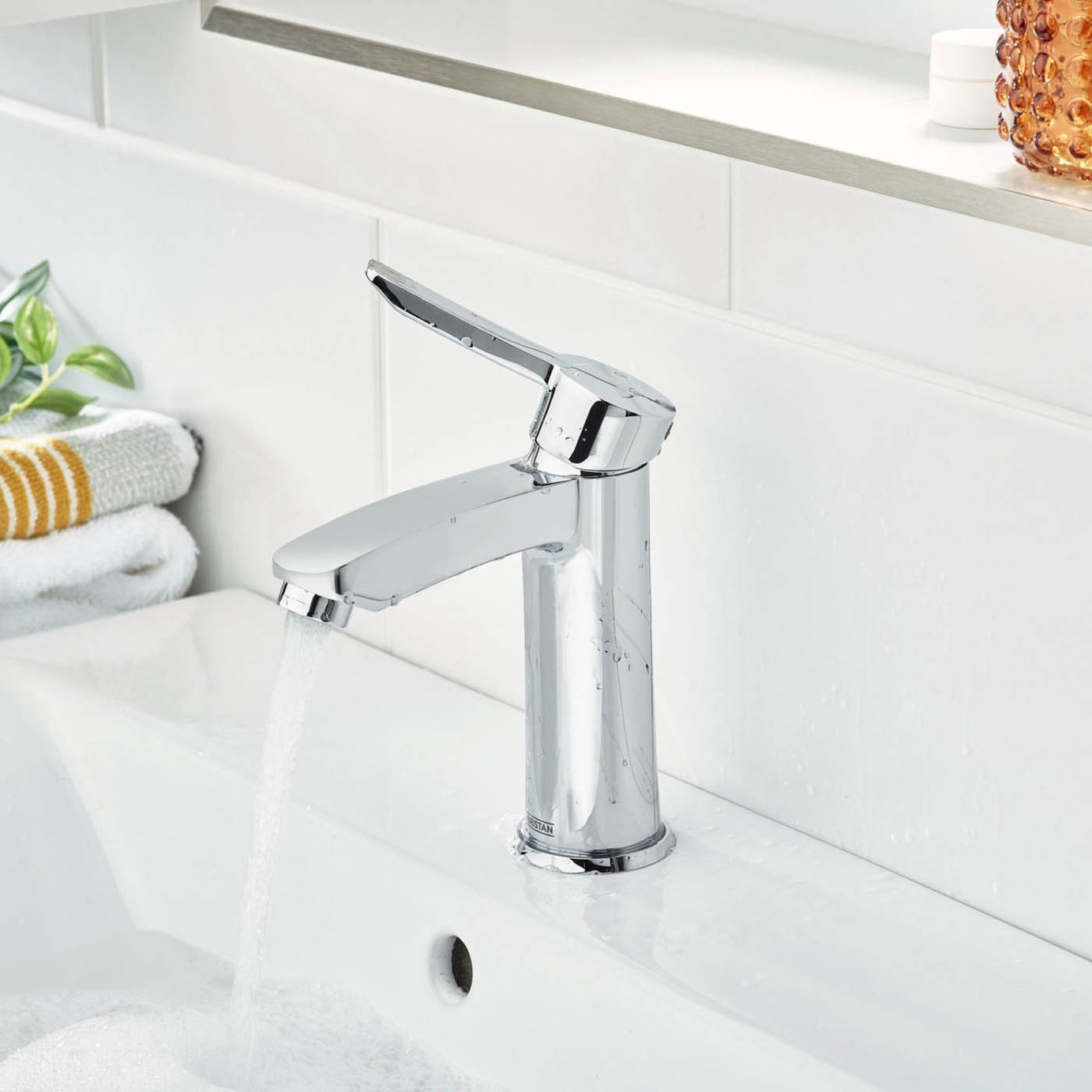 Bristan Basin Mixer Tap Apelo Polished Chrome Effect Round Single Lever Modern - Image 4