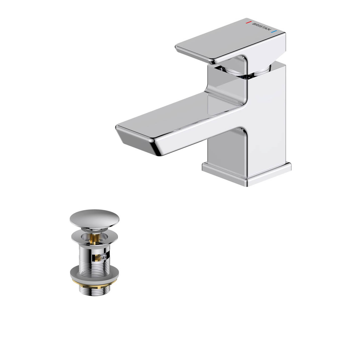 Bristan Basin Mixer Tap Mono Polished Chrome Effect Square Single Lever Modern - Image 1