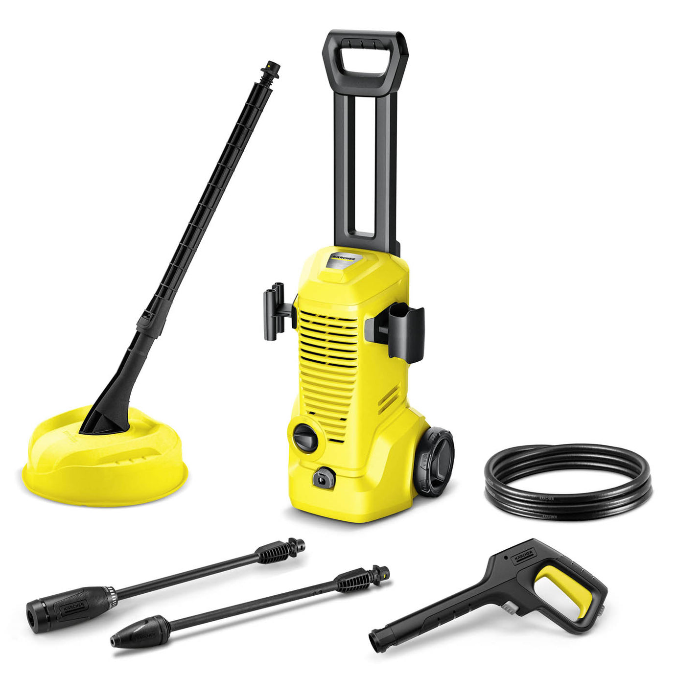 Karcher High Pressure Washer Jet K2 Home Corded 110bar 1.4kW with Patio Cleaner - Image 1