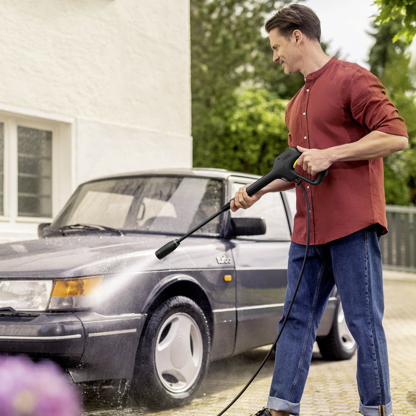 Karcher High Pressure Washer Jet K2 Home Corded 110bar 1.4kW with Patio Cleaner - Image 7