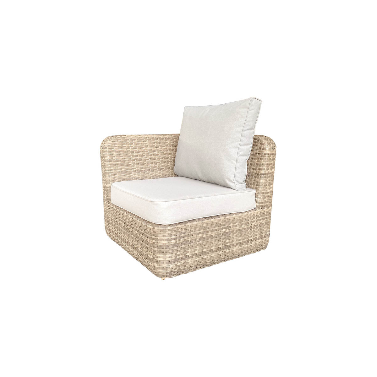 Rattan Garden Set 6 Seater Modular Outdoor Patio Dining Furniture Beige - Image 9