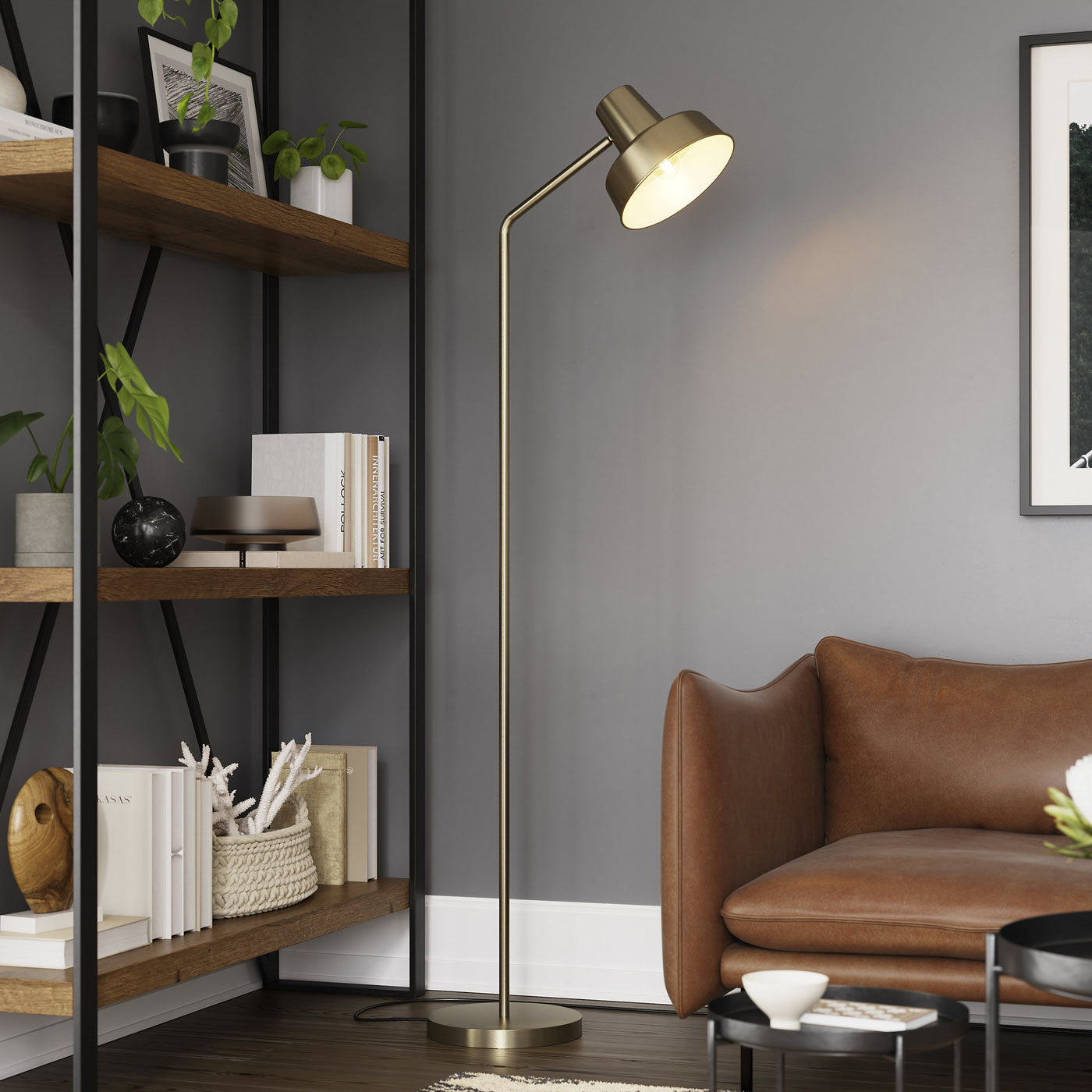 LED Floor Lamp 1 Light Industrial Style Living Room Bedroom Studio (H)1.69m - Image 1