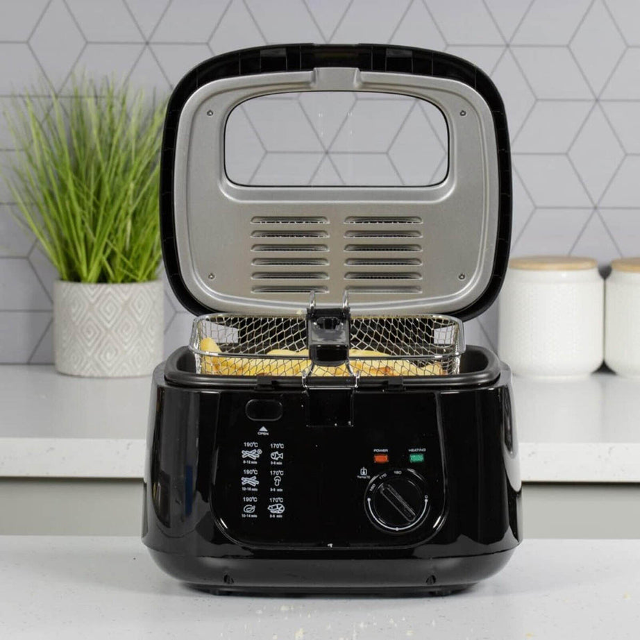 Livivo Deep Fat Fryer Electric 2.5L Black Non Stick Pan Safe Basket Handle 1800W - Image 6