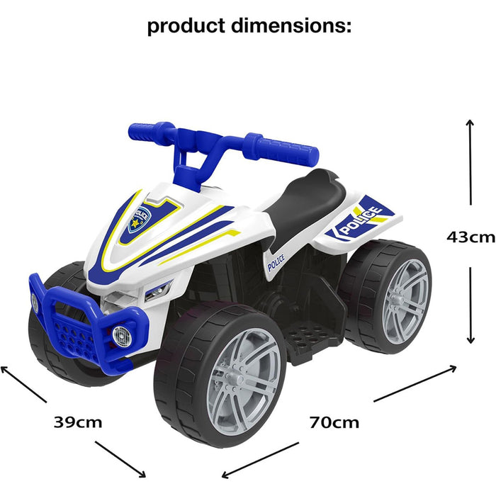 Kids Quad Bike Electric Ride On Police Motorised Toy Vehicle Outdoor 6V For 3+ - Image 5