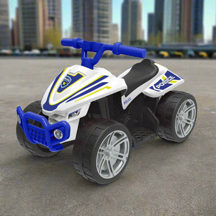 Kids Quad Bike Electric Ride On Police Motorised Toy Vehicle Outdoor 6V For 3+ - Image 7