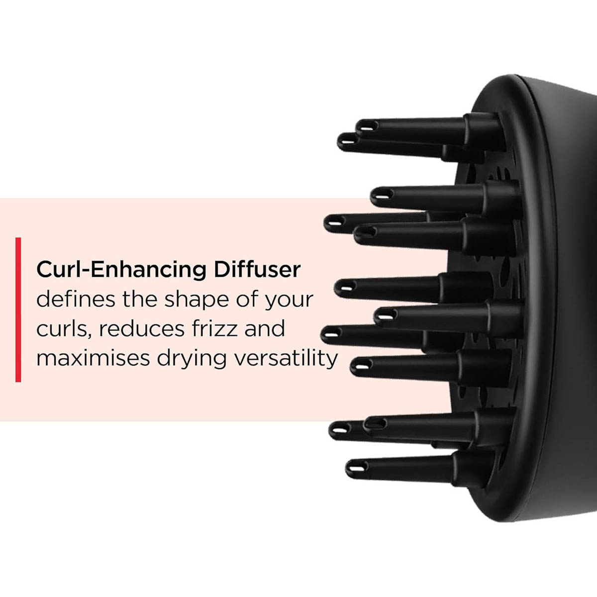 Revlon Hair Dryer Airflow Control Red Ceramic Ionic Curl Enhancing Diffuser - Image 2