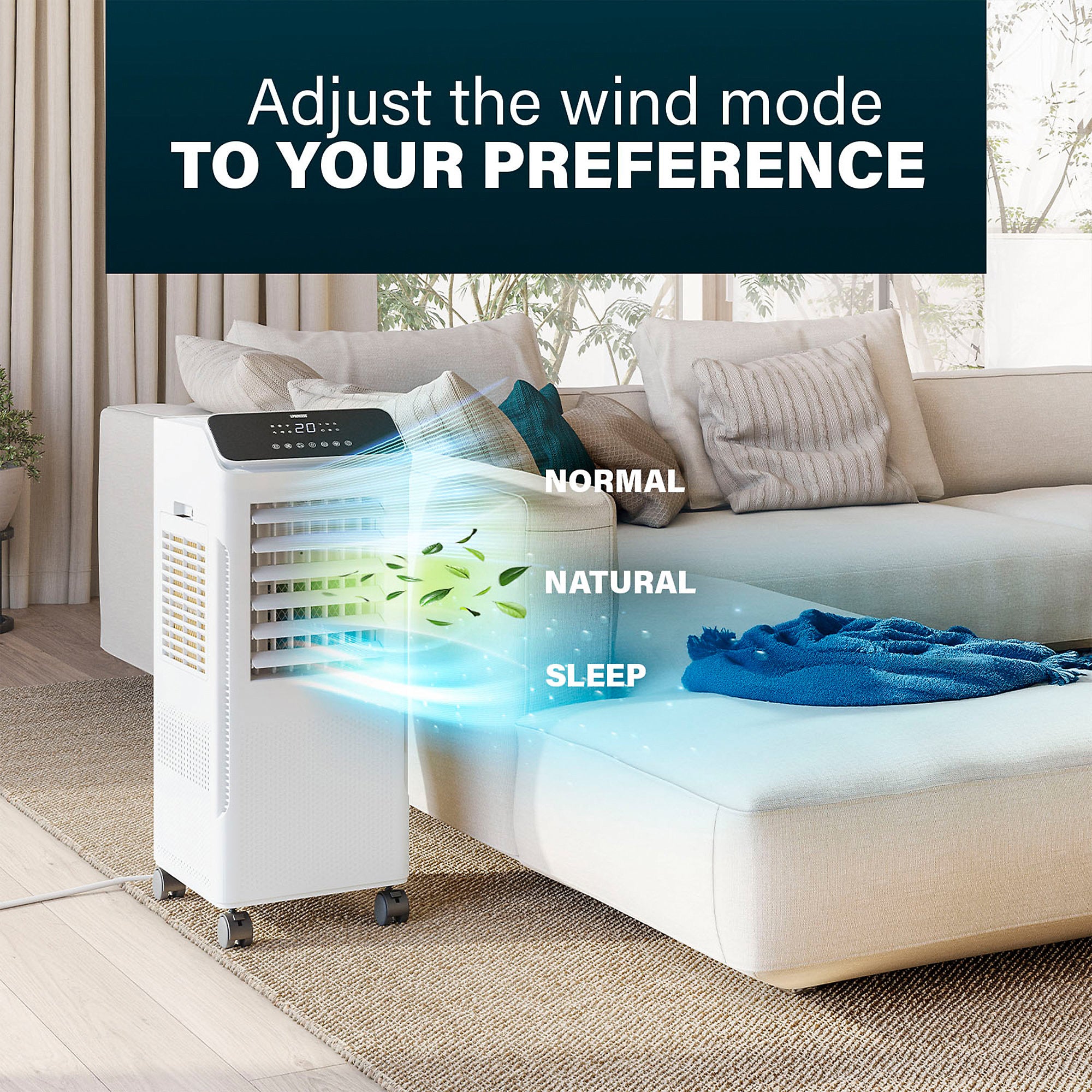 Princess Smart Air Cooler Fan Hybrid Touch LED Display Oscillating Timer 5L - Image 2