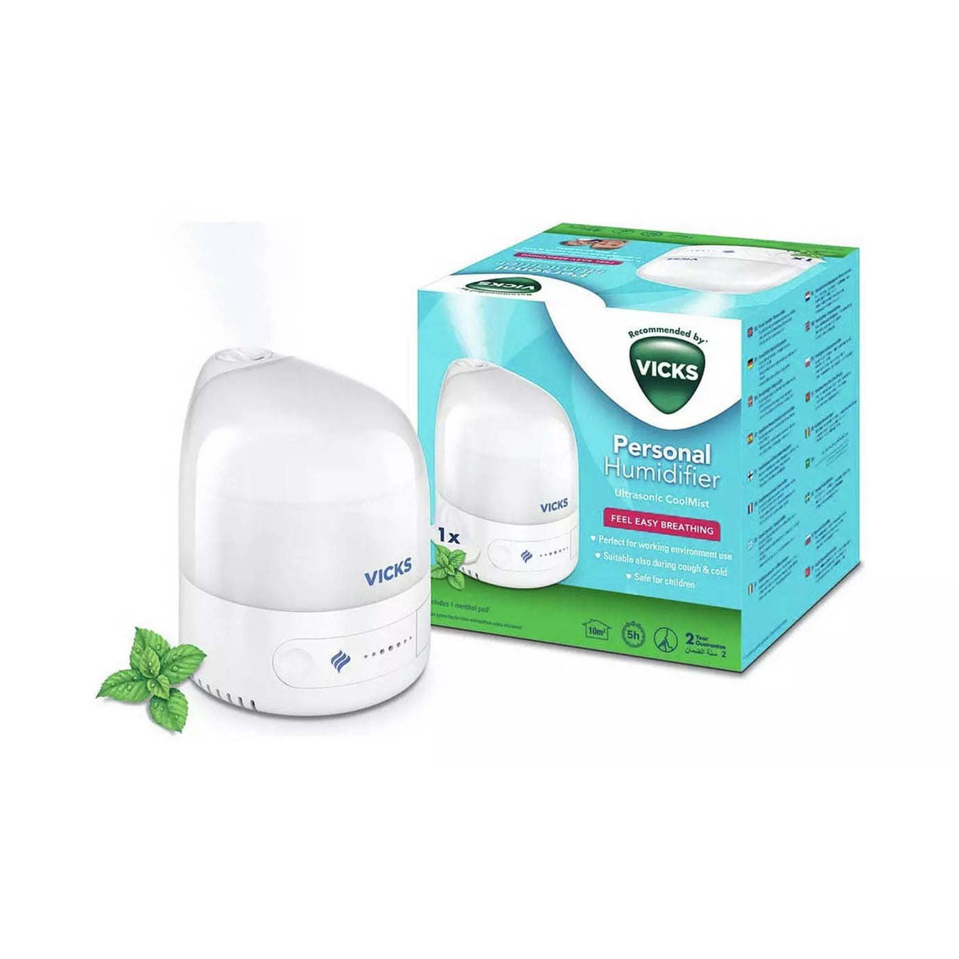 Vicks Humidifier Cool Mist Ultrasonic VUL510E1 Compact 0.7L Auto shut-off Modern - Image 1