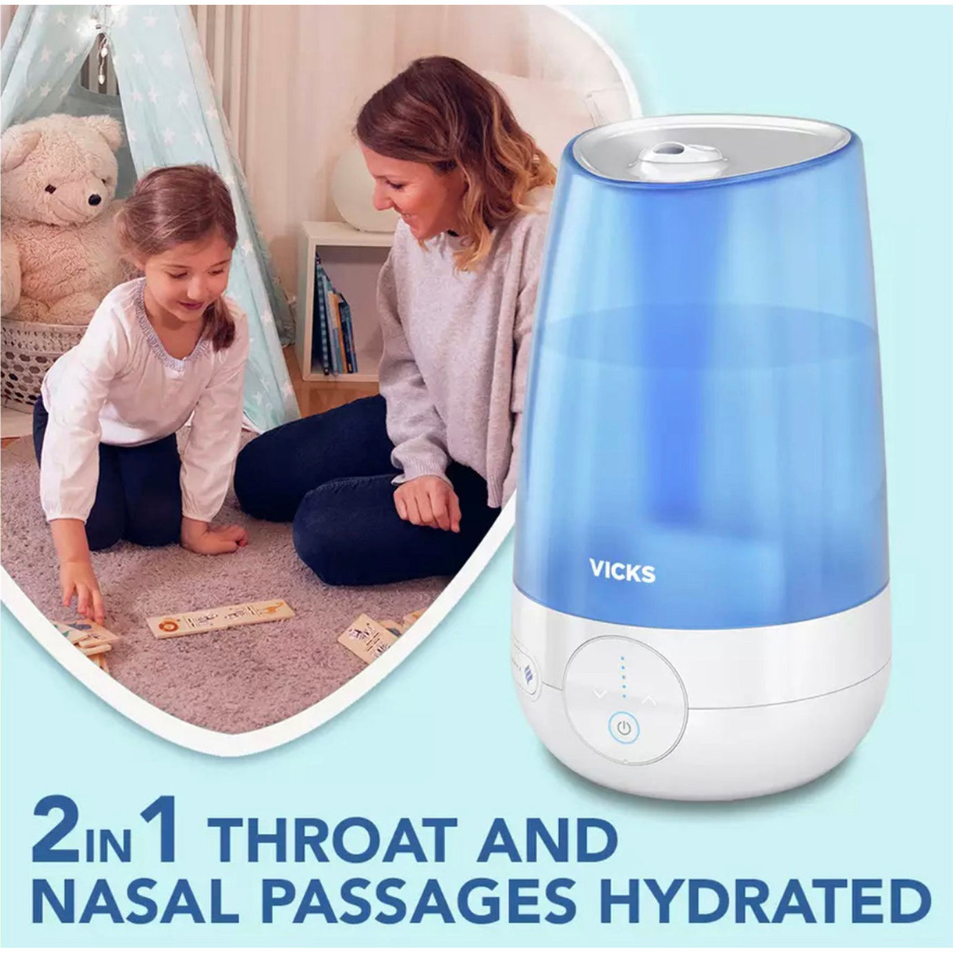 Vicks Ultrasonic Humidifier Cool Mist VUL565E1 40h Timer 4.5L Quiet Operation - Image 4