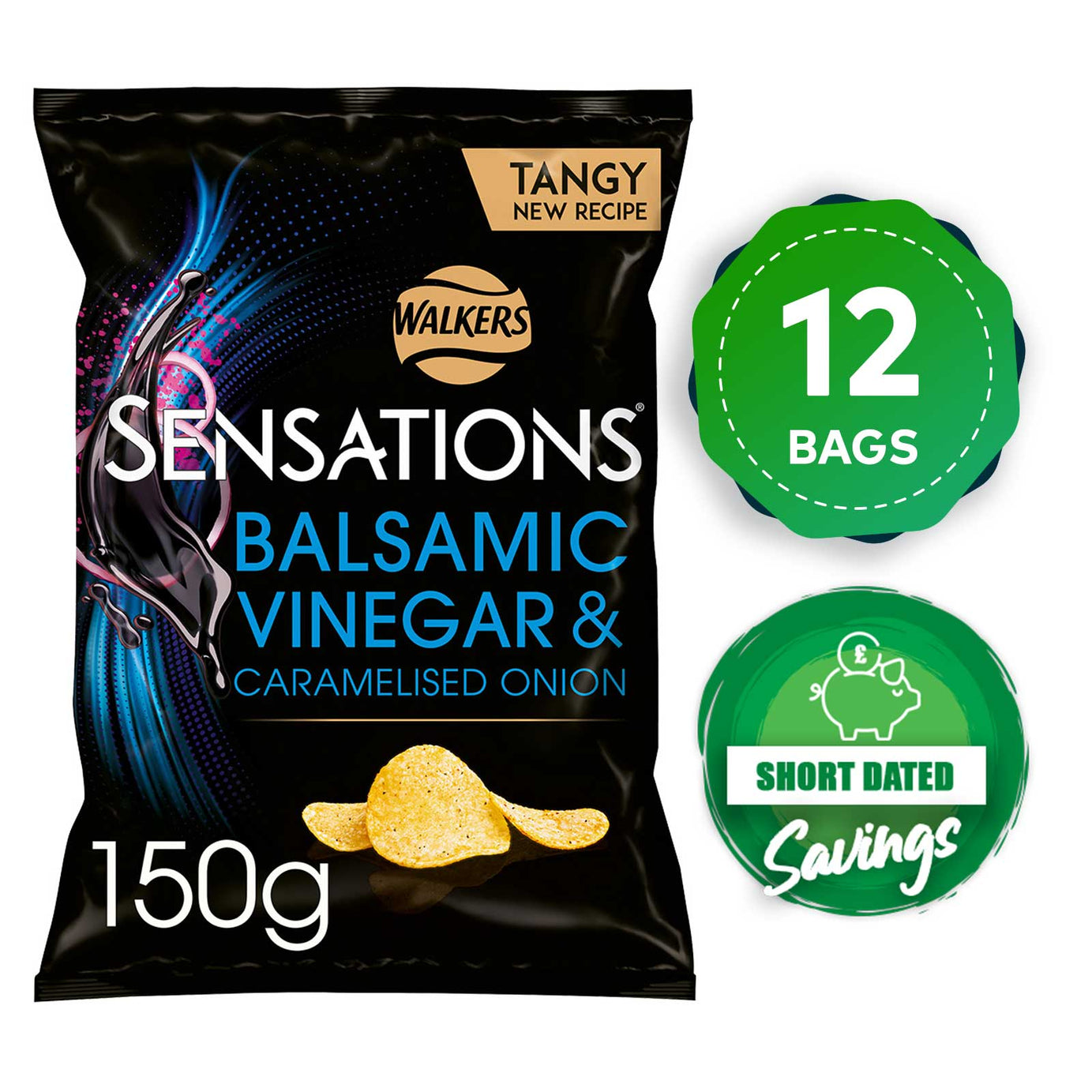 Sensations Crisps Balsamic Vinegar Caramelised Onion 12 x 150g - Image 10