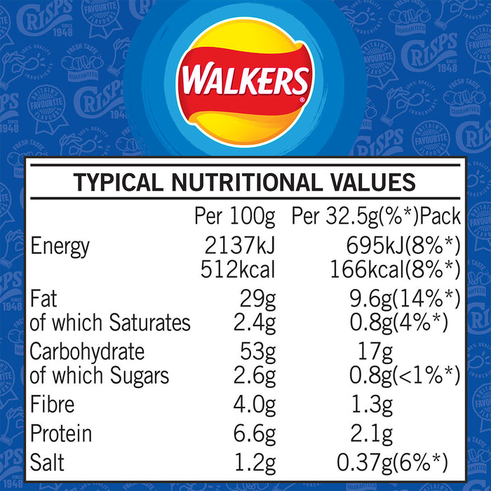 Walkers Crisps Cheese Onion Snack Pack Lunch 32 x 32.5g Bags - Image 5