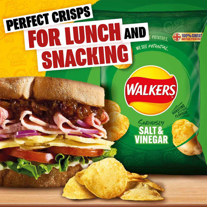 Walkers Crisps Salt And Vinegar Sharing Multipack 180 Bags x 25g - Image 3