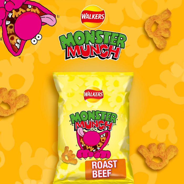 Walkers Crisps Monster Munch Roast Beef Sharing Bag Snacks 12 Pack of x 98g - Image 4