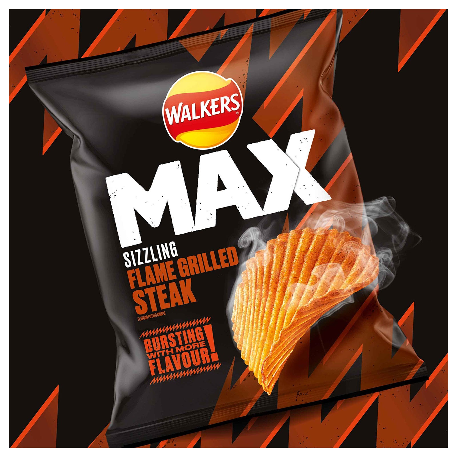 Walkers Max Crisps Sizzling Flame Grilled Steak Flavour 24 x 50g - Image 4
