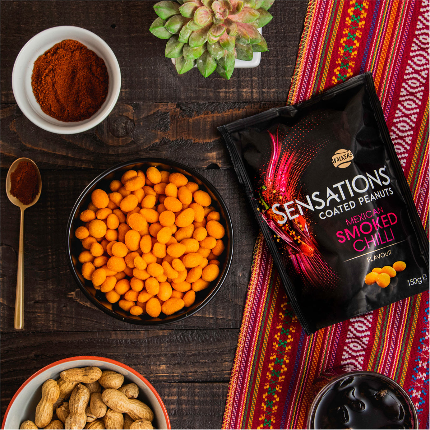 Sensations Peanuts Snack Smoked Chilli Coated Bundle of 8 x 150g Bags - Image 4