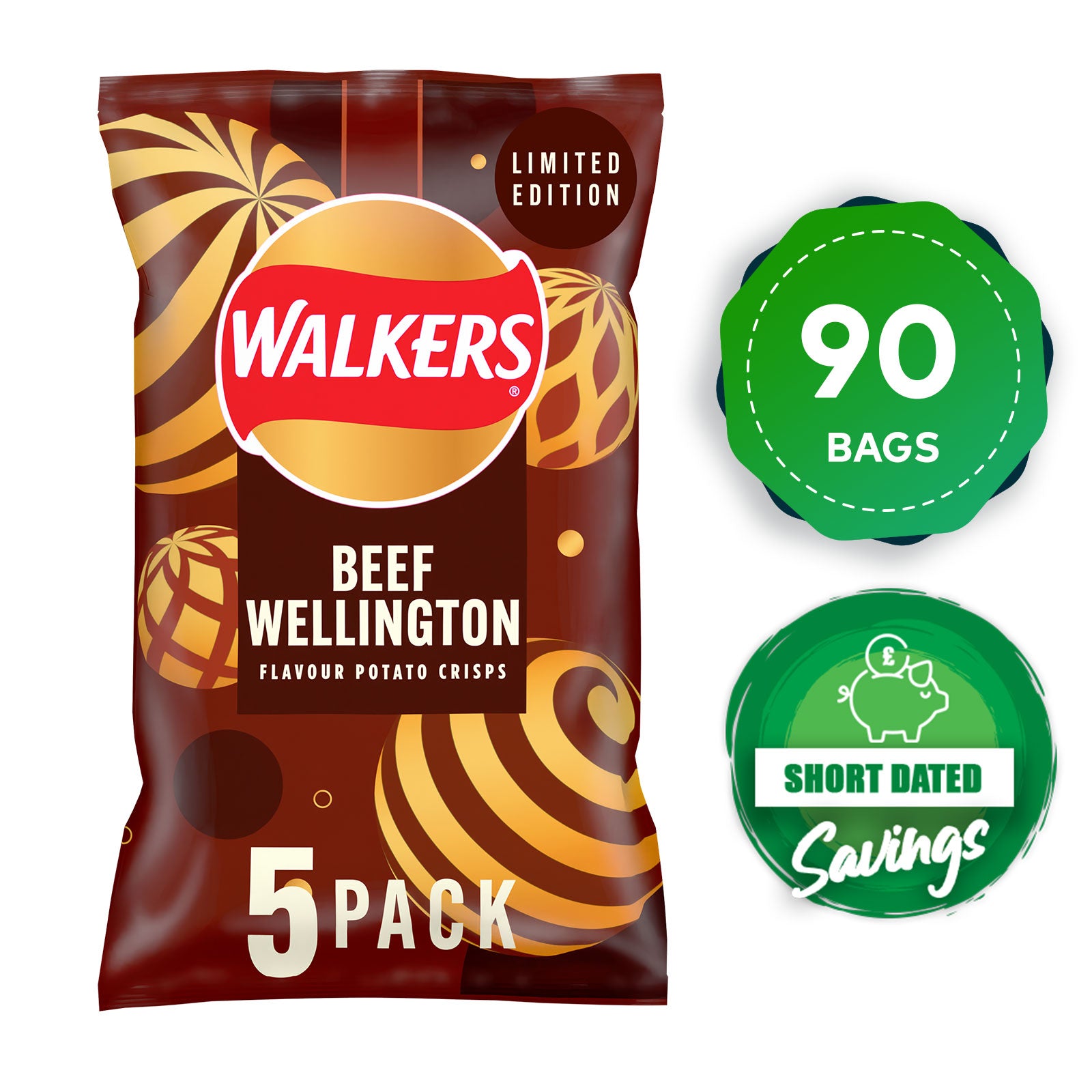Walkers Crisps Beef Wellington Multipack Snacks 90 Bags x 25g - Image 10