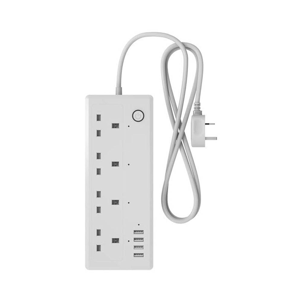Extension Lead Smart 4 Gang 13 A Switched Type A USB White IP20 220-240V 1.4m - Image 1