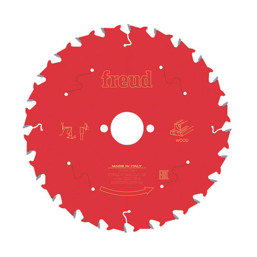 Freud Circular Saw Blade Wood 24T Titanium Cobalt Carbide Cross Cut 190 x 30mm - Image 1