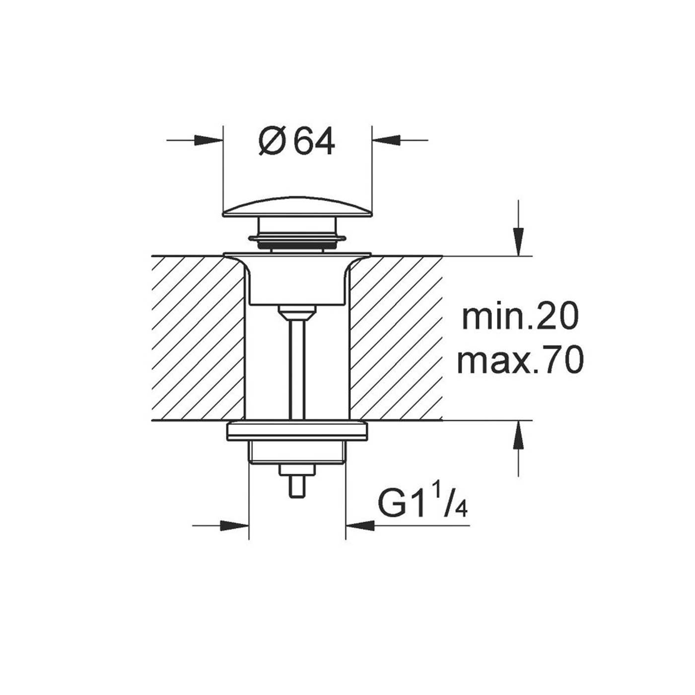 Grohe Slotted Waste Set with Push-Open Plug - Image 3