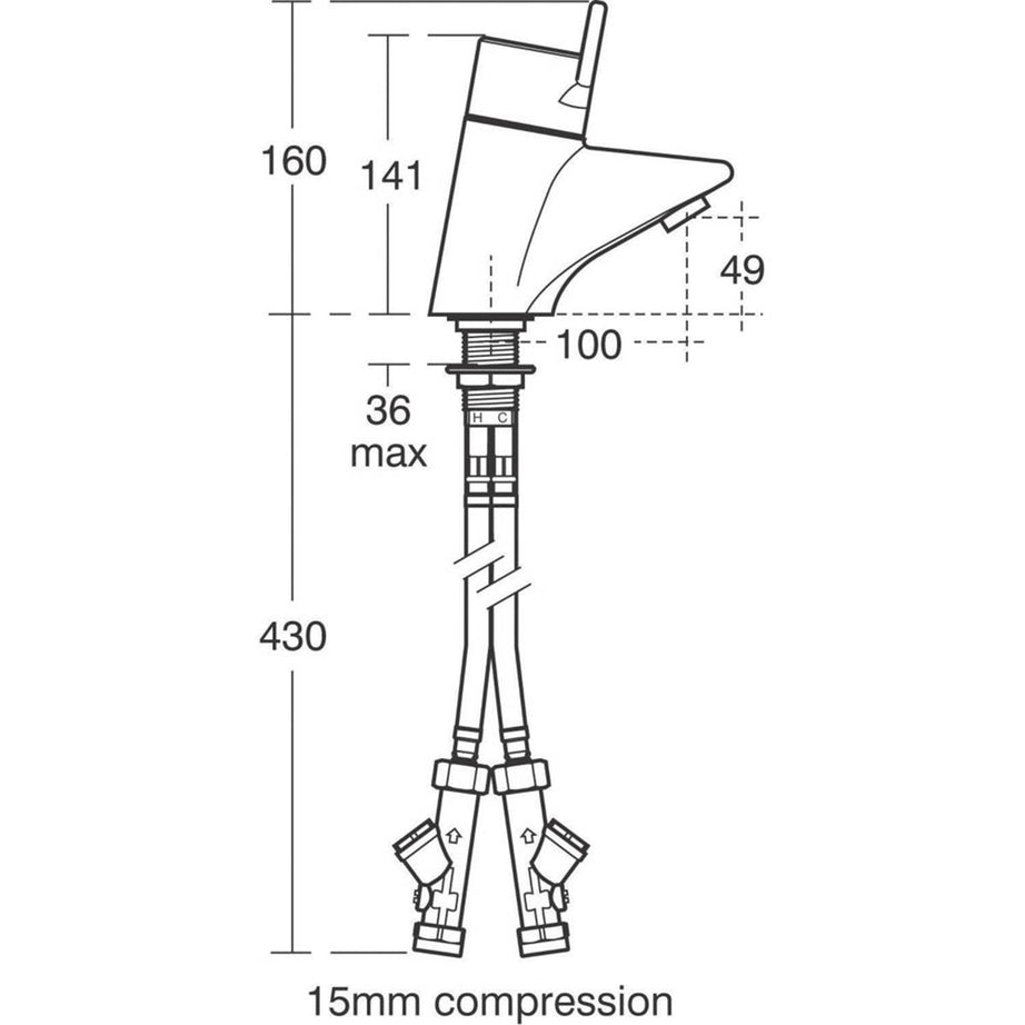 Bathroom Basin Tap Mono Mixer Thermostatic Chrome Sequential Single Lever - Image 3