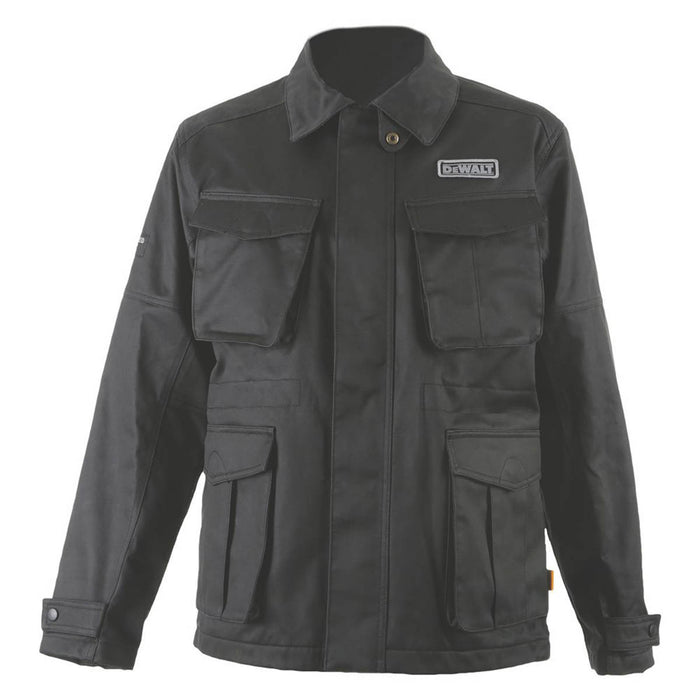 DeWalt Mens Wax Jacket Black Work Breathable Water-Resistant Large 48" Chest - Image 1