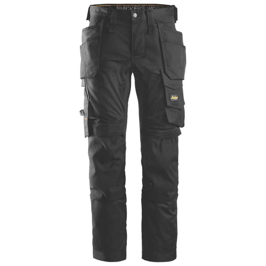 Snickers Work Trousers Mens Slim Fit Black Stretch Multi Pockets 36"W 32"L - Image 1