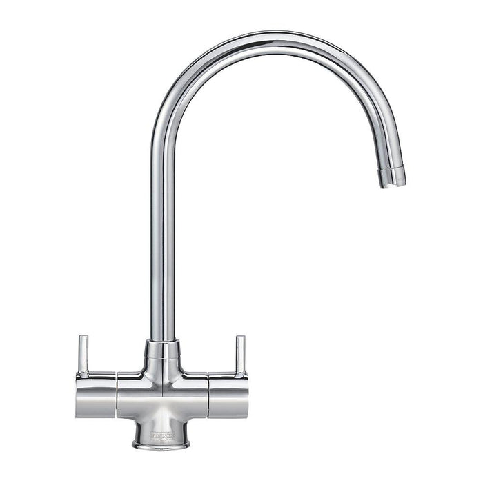 Kitchen Tap Mono Mixer Chrome Double Lever Monobloc Swivel Spout Modern Faucet - Image 1