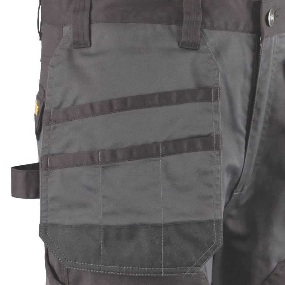 Site Work Trousers Mens Regular Fit Grey Black Stretch Multi Pockets 34"W 32"L - Image 5
