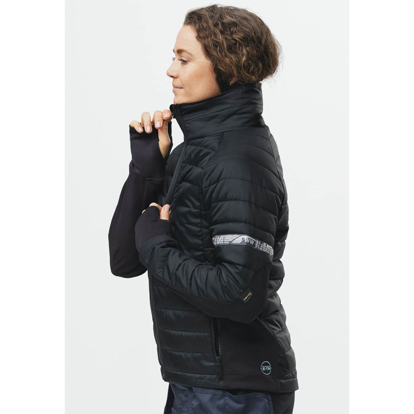 Snickers Work Jacket Womens Black Splashproof Insulated Full Zip Size 10-12 - Image 6