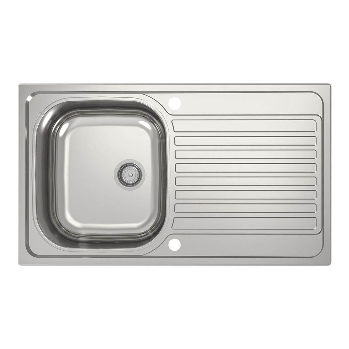 Kitchen Sink 1 Bowl Satin Stainless Steel Reversible Drainer 860mm x 500mm - Image 3